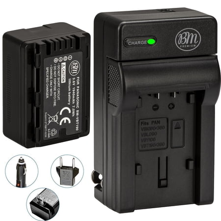 BM VW-VBT190 Battery and Charger for Panasonic HC-V800K HC-VX1K WXF1K V510 V520 V550 V710 V720 V750 V770 HC-VX870 HC-VX981 HC-W580 HC-W850 HC-WXF991