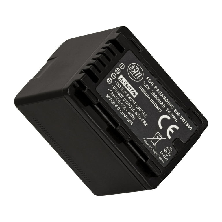 BM VW-VBT380 Battery for Panasonic HC-V380 HC-V510 HC-V520 HC-V550 HC-V710  HC-V720 HC-V750 HC-V770 HC-VX870 HC-VX981 HCW580 HCW850 HC-WXF991 Camcorder  - Walmart.com