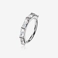 thumbnail image 1 of BM25 14 Karat White Gold Brilliant Baguette Gem Segmented Seamless Clicker Hoop Ring-Clear Gem, 1 of 4