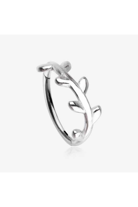 BM25 Adorable Leaflet Wreath Steel Clicker Hoop Ring