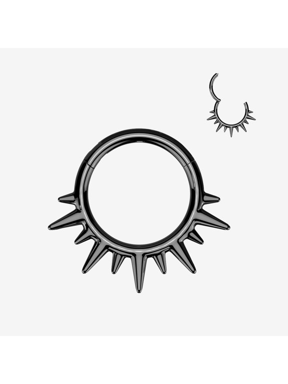 BM25 Blackline Blazing Sun Ray Spike Clicker Hoop Ring