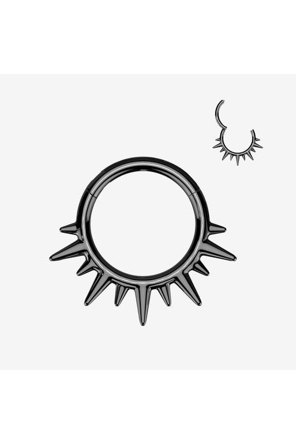 BM25 Blackline Blazing Sun Ray Spike Clicker Hoop Ring