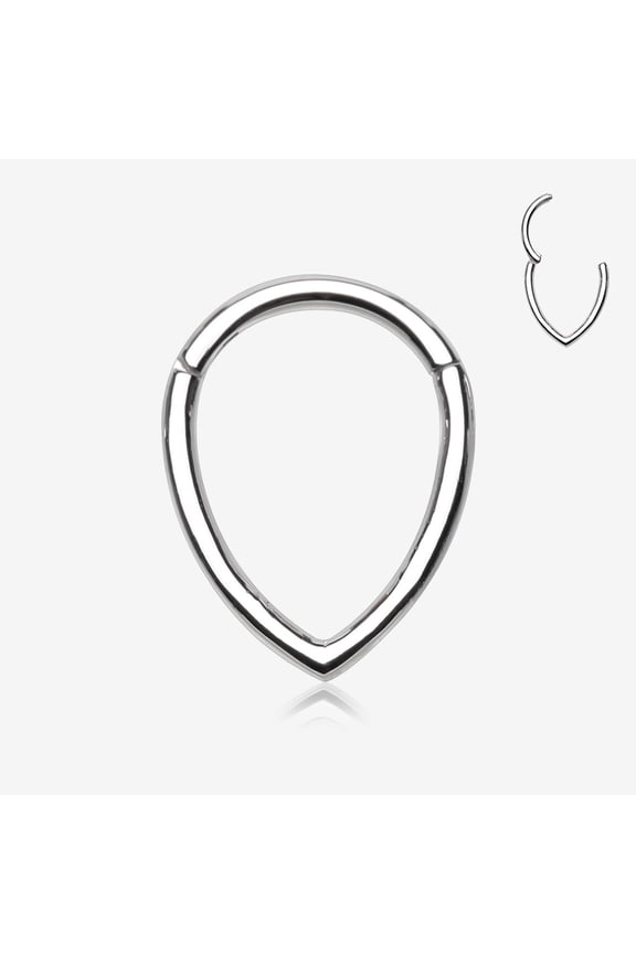 BM25 Classic Teardrop Seamless Clicker Hoop Ring