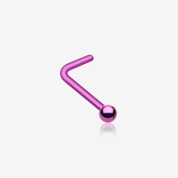 BM25 Colorline Ball Top L-Shaped Nose Ring-Purple