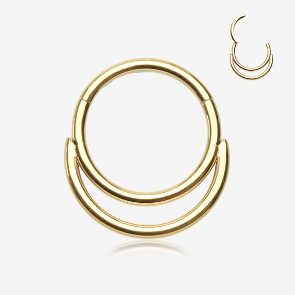 BM25 Golden Classic Double Loop Accent Clicker Hoop Ring
