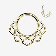 BM25 Golden Lotus Filigree Essence Clicker Hoop Ring