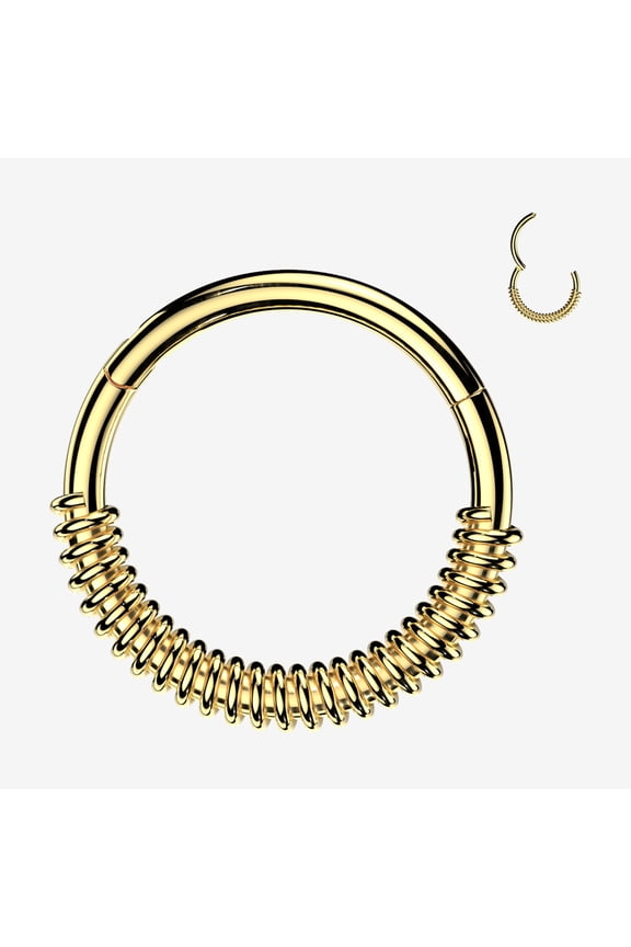 BM25 Golden Spring Coil Clicker Hoop Ring