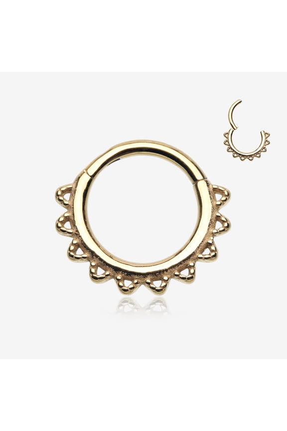 BM25 Golden Tribal El Sol Clicker Hoop Ring