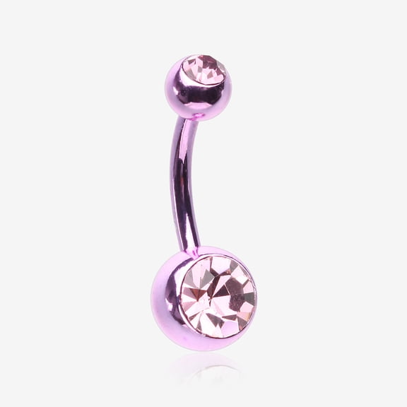 BM25 Jelly Belly Unity Gem Belly Button Ring-Light Purple