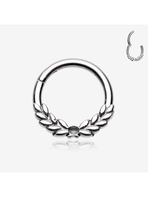BM25 Laurel Wreath Seamless Clicker Hoop Ring