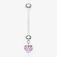 thumbnail image 1 of BM25 Sparkle Heart Gem Dangle Bio-Flex Pregnancy Belly Button Ring-Pink, 1 of 5