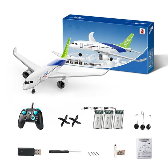 BM30 2.4GHz RC Boeing 787 Airplane 3 Channel Fixed Wing EVA Foam Remote Control Aircraft With Automatic Balance For Outdoor Flight And Aviation Hobby- 3 Battery
