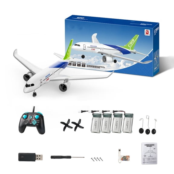 BM30 2.4GHz RC Boeing 787 Airplane 3 Channel Fixed Wing EVA Foam Remote Control Aircraft With Automatic Balance For Outdoor Flight And Aviation Hobby- 4 Battery