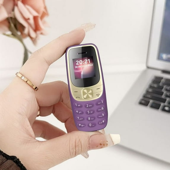 BM35 Mini Phone for Elderly Student, Dual SIM Bluetooth Earphone 2-in-1, Compact Keypad Backup Phone, Long Battery Easy Operation, 16GB Expandable Storage for Seniors Kids Travel