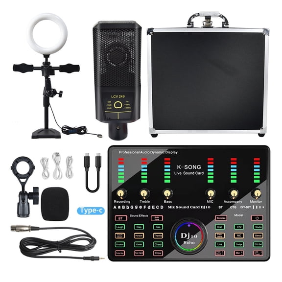 BM800 Professional Microphone Condenser Mic V8 V9 V10 Sound Card PC Computer Audio USB Recording Studio Game Live Broadcast KTV
