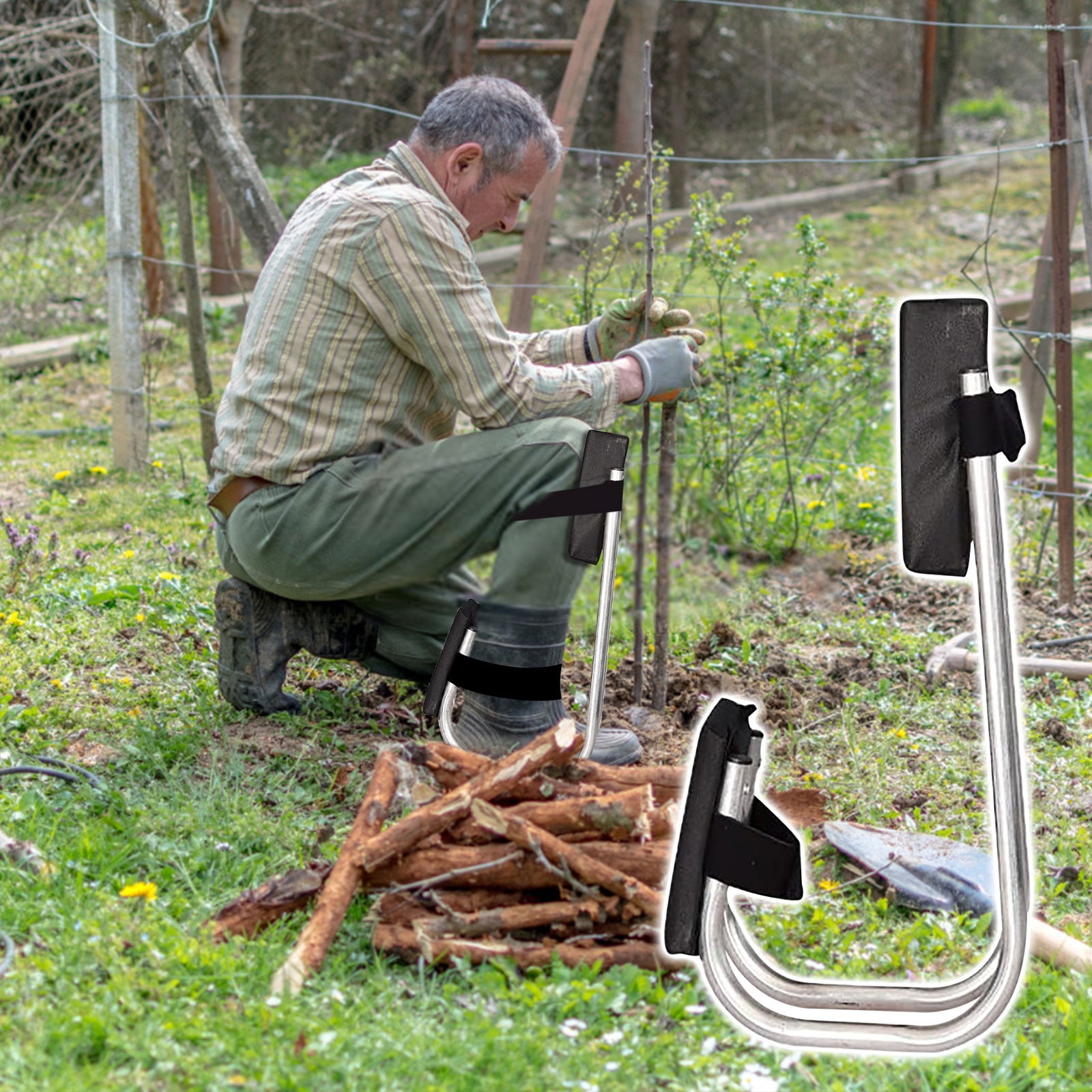 BMAY Knee Seat for Gardening, Knee Seat Leg Brace for Gardening, Knee