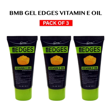 BMB Gel Edges Vitamin E Oil Strong Hold - 1 fl oz / 30 ml ( 3 Pack )
