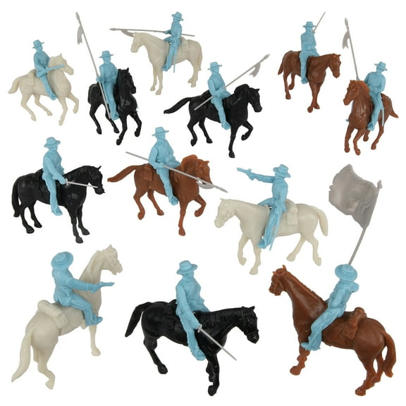 BMC CTS Alamo Mexican Light Cavalry - 33pc Powder Blue Plastic Soldier Figures