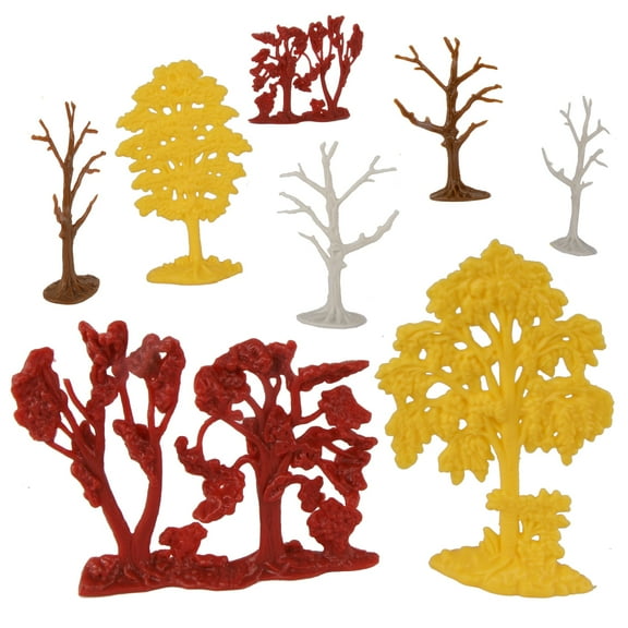 BMC CTS Fall Woodland Forest Trees - 8pc Plastic Playset Diorama Accessories
