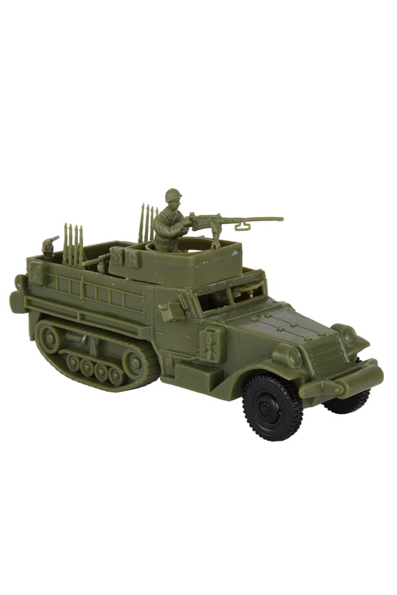 BMC CTS WW2 US M3 Halftrack - OD Green Plastic Army Men Armored Vehicle