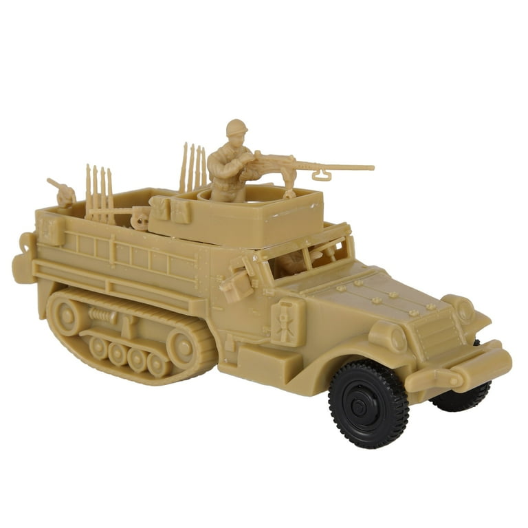 BMC CTS WW2 US M3 Halftrack - Tan Plastic Army Men Armored Vehicle