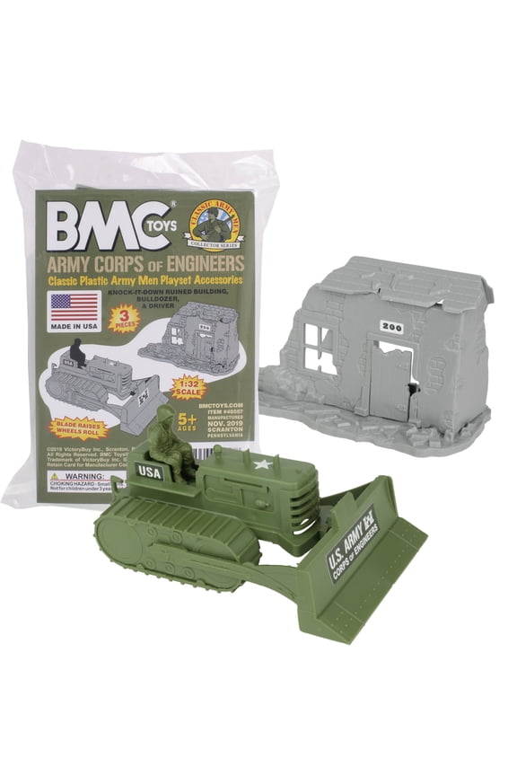 BMC Classic Army Corps of Engineers Bulldozer Building Plastic Army Men Playset
