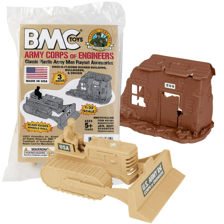 BMC Classic Army Corps of Engineers Bulldozer Building Plastic Army Men Playset Walmart