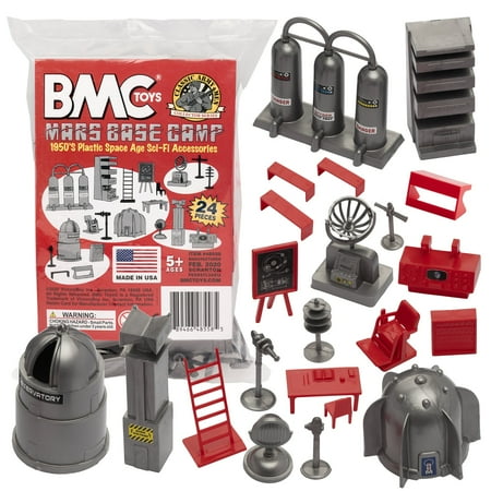 BMC Classic SciFi Mars Base Camp - 24pc Plastic Army Men Space Accessory Playset