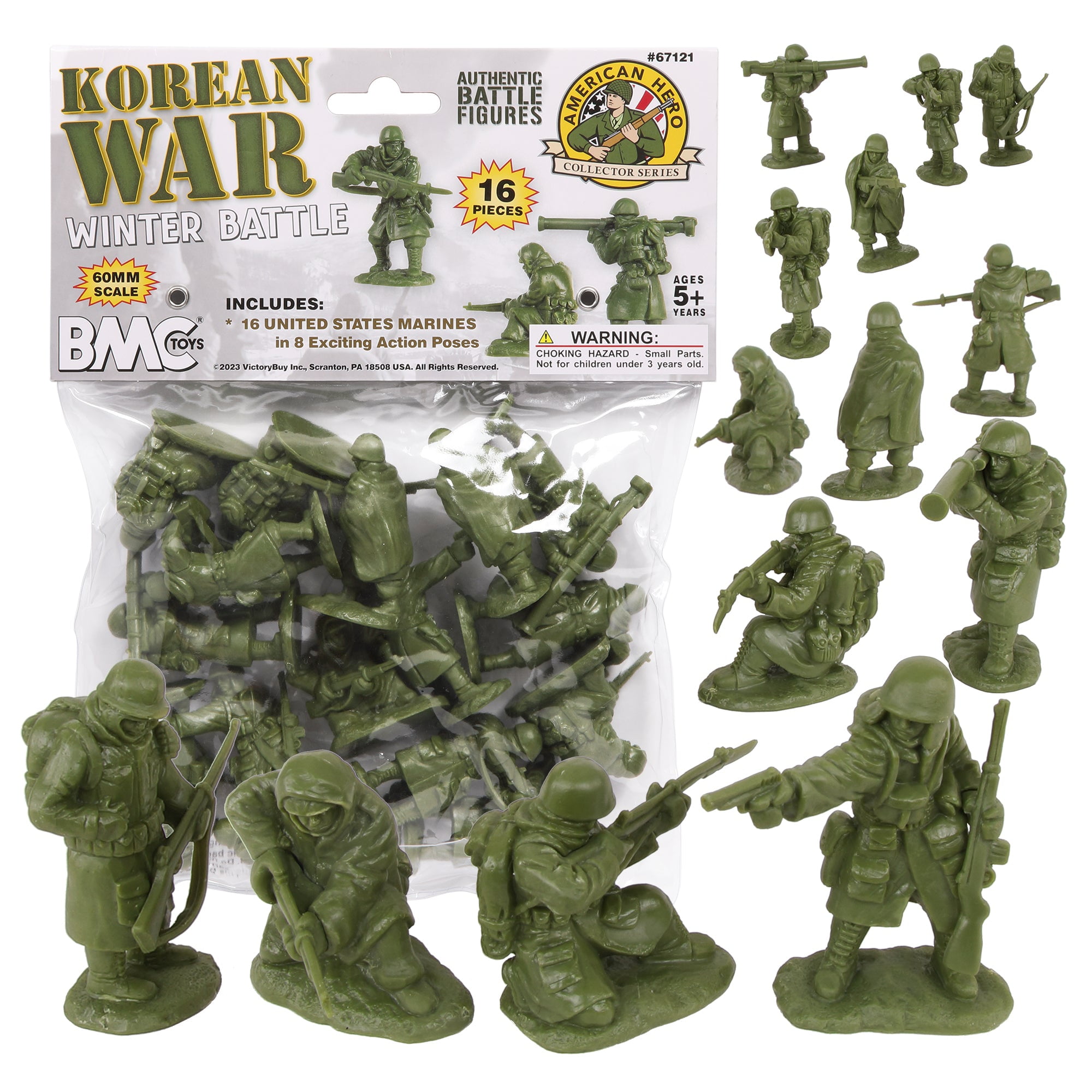BMC Korean War Winter Battle - 16pc OD Green United States Soldier