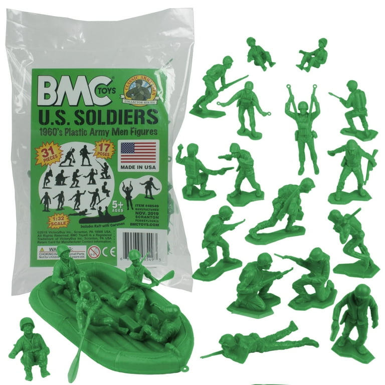 値下げ！マテル ミニカー 32 U.S. ARMY BMC Marx Plastic Army Men US Soldiers - Green 31pc WW2 Figures
