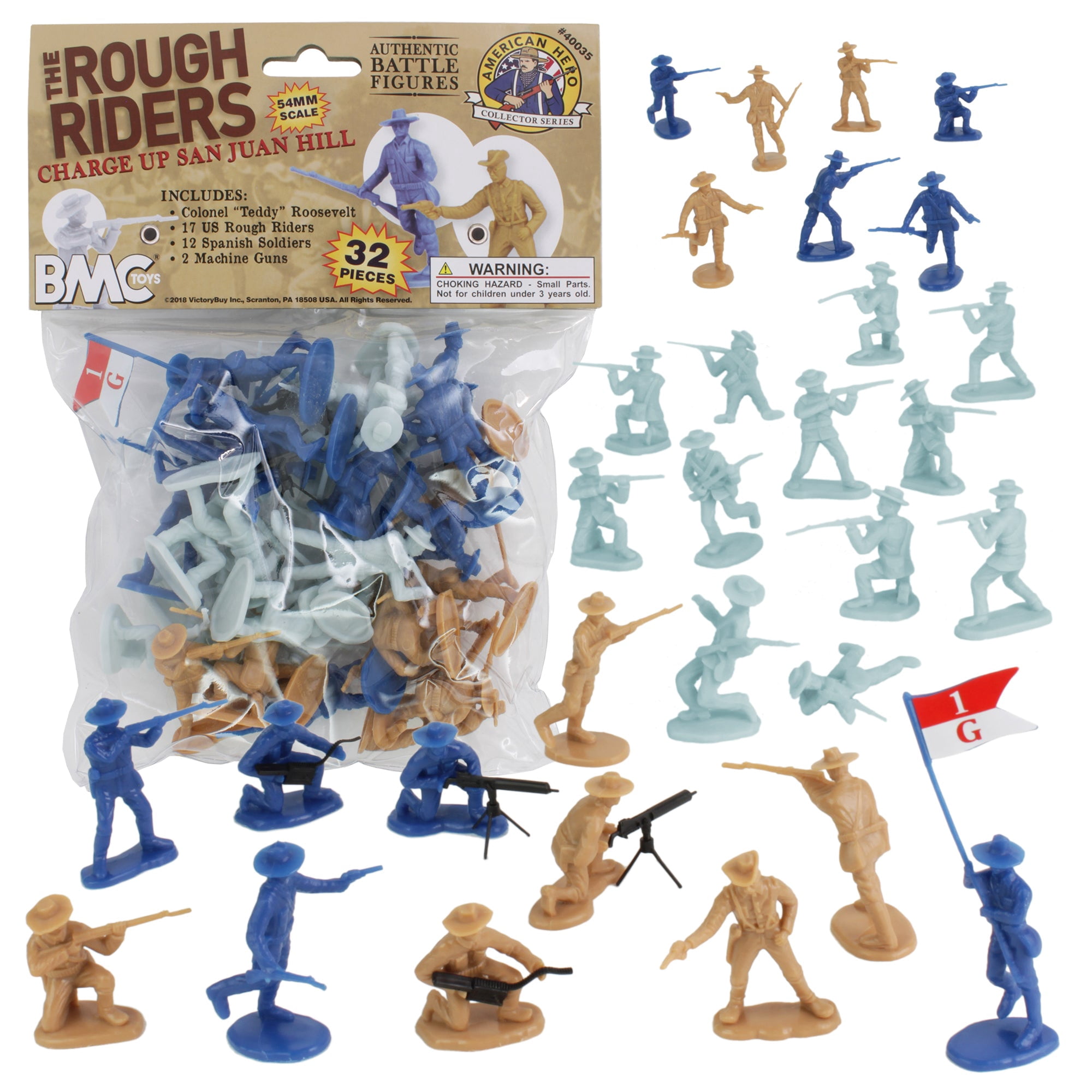 【美品・希少】 #Walter プルトイ 木馬に乗った兵隊 BMC The Rough Riders Charge Up San Juan Hill - 32pc Soldier