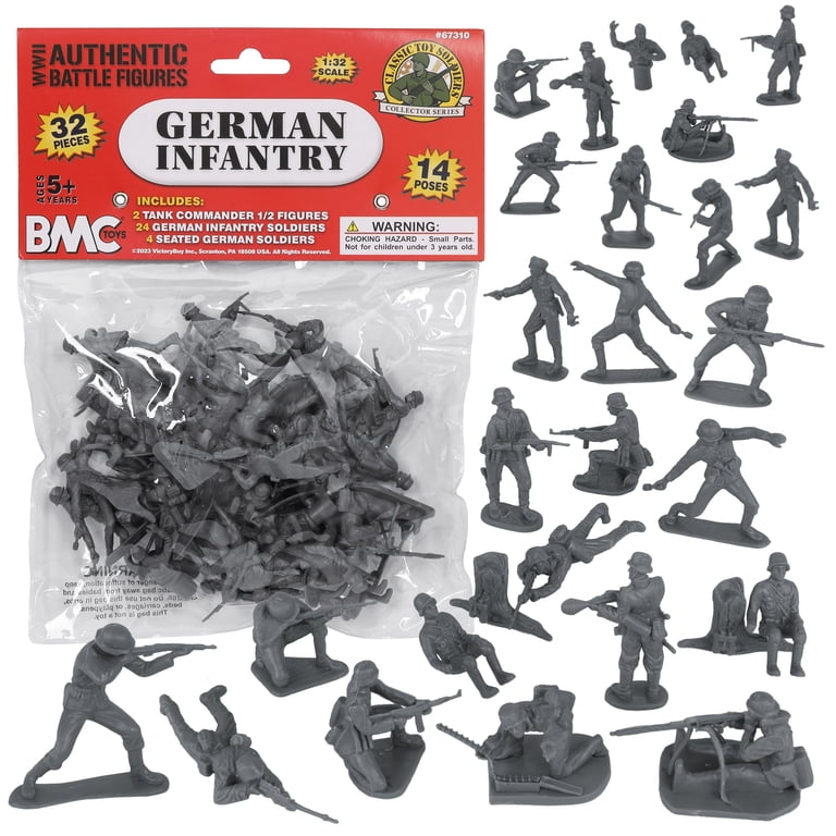 BMC Toys, Plastic Army Men, 32pc WW2 German Infantry Set - Walmart.com
