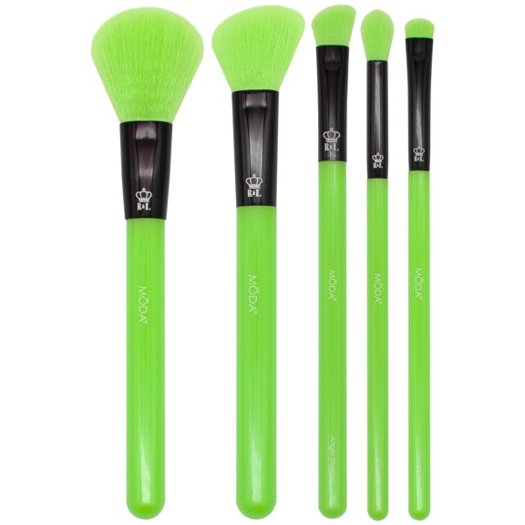 Moda Brush Neon Green 5pc Face Makeup Brush Kit