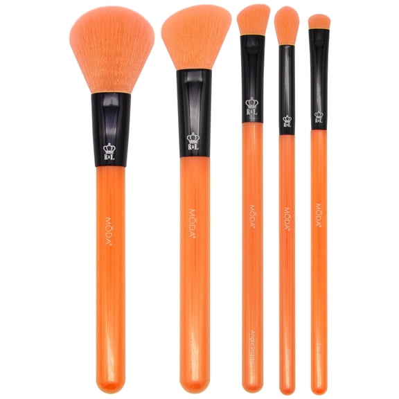 Moda Brush Neon Orange 5pc Face Makeup Brush Kit