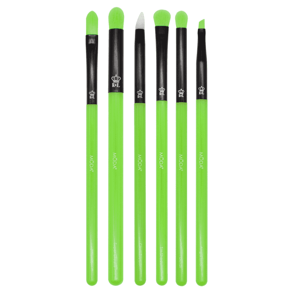 Moda Brush Neon Green Eye Makeup Brush Kit