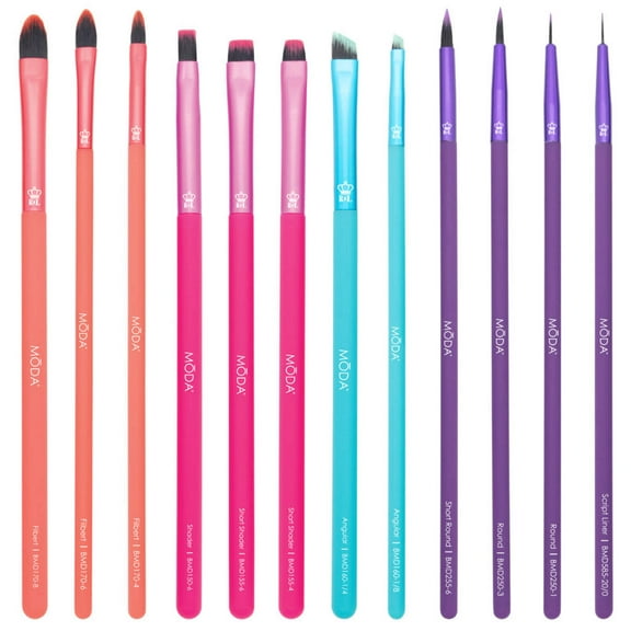 MODA 12pc Bold Artistry Makeup Brush Variety Set