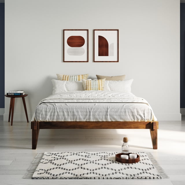 BME Caroline 14" Queen Platform Bed Frame, No Headboard, Modern, Solid ...