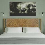 BME Christian King Size Headboard, Rustic, Solid Wood Wooden Bed Frame, Dark Rustic