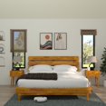 thumbnail image 1 of Dalen 45" King Bed Frame, Adjustable Headboard, Mid-Century, Solid Wood, Caramel, 1 of 21
