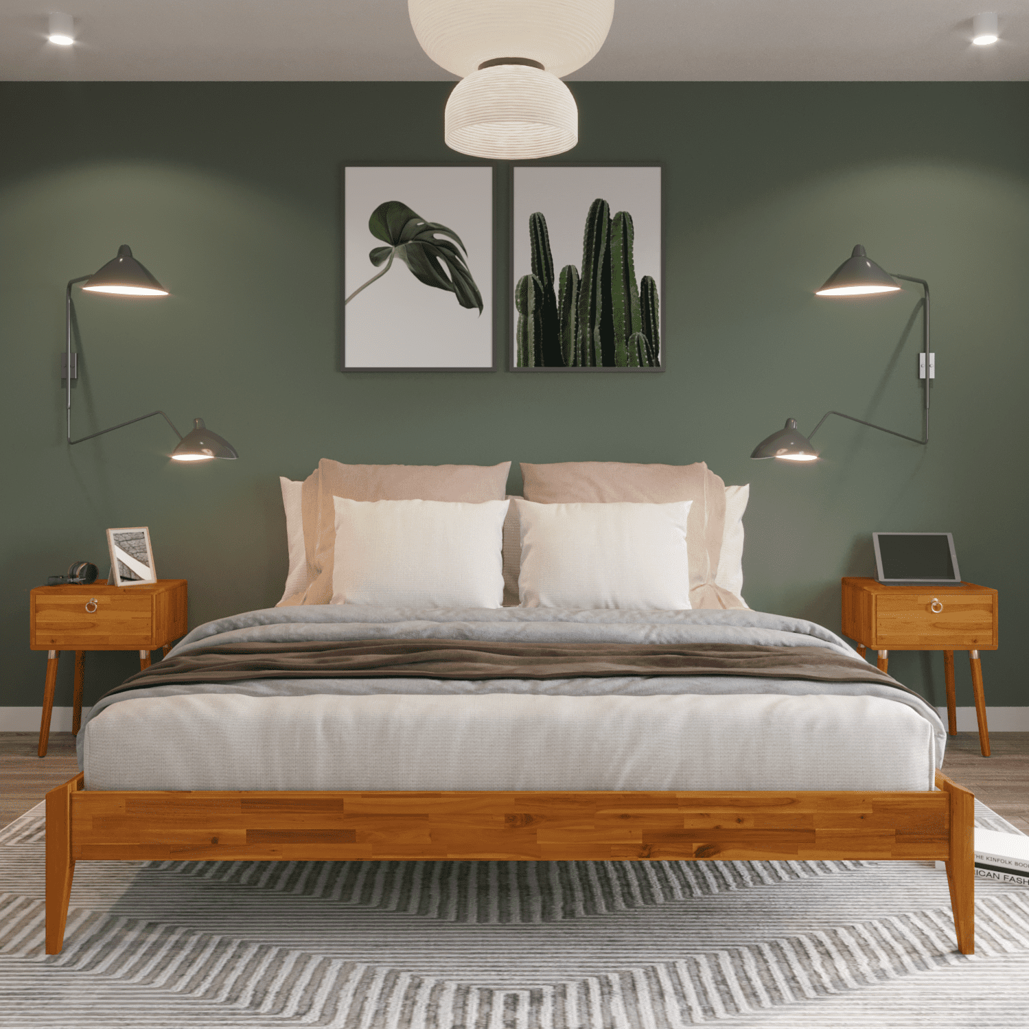 BME Keelin 15" King Size Platform Bed Frame, No Headboard, Modern