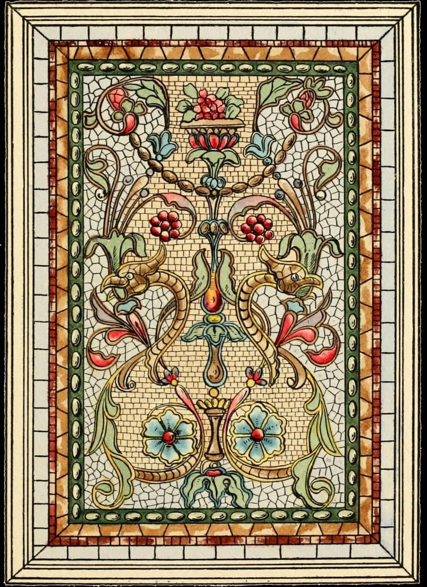 BMG Co Belcher Mosaic Glass 1886 11 Canvas Art - (18 x 24)