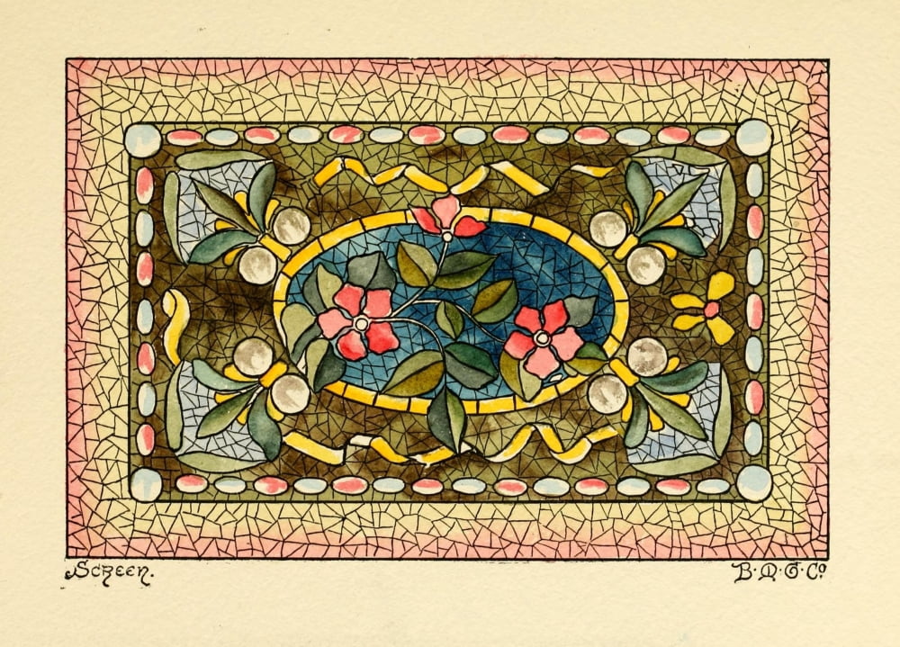 BMG Co Belcher Mosaic Glass 1886 15 Canvas Art - (18 x 24)