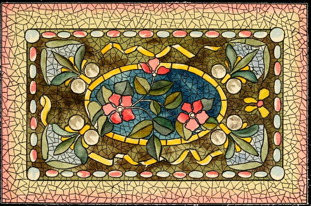 BMG Co Belcher Mosaic Glass 1886 15 Canvas Art - (18 x 24)