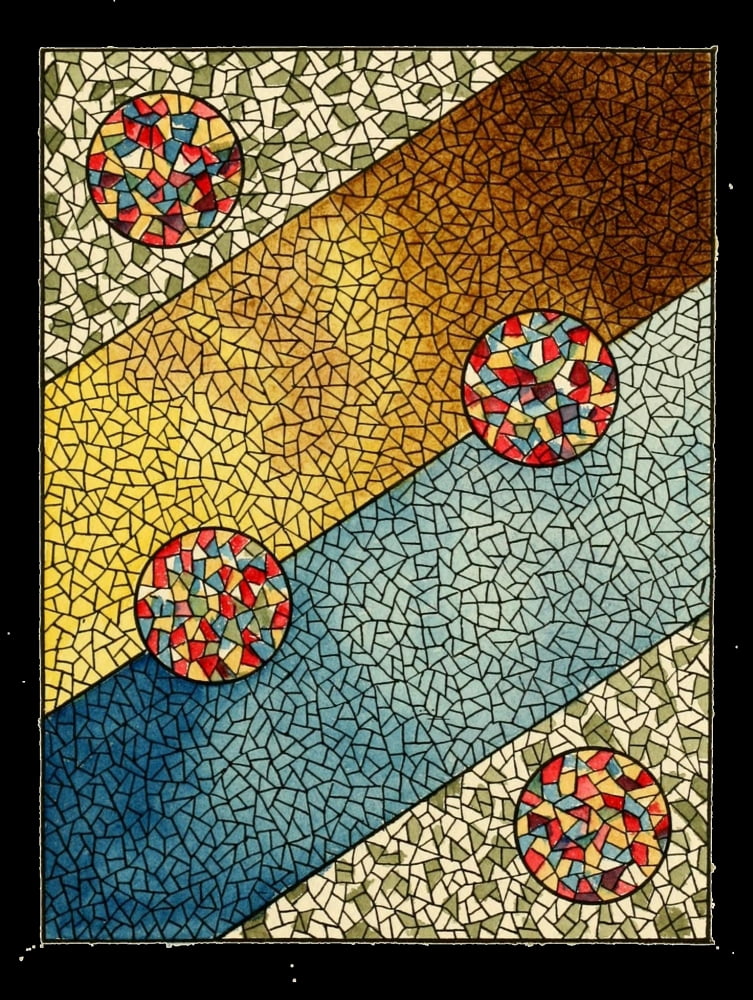 BMG Co Belcher Mosaic Glass 1886 5 Canvas Art -  (18 x 24)