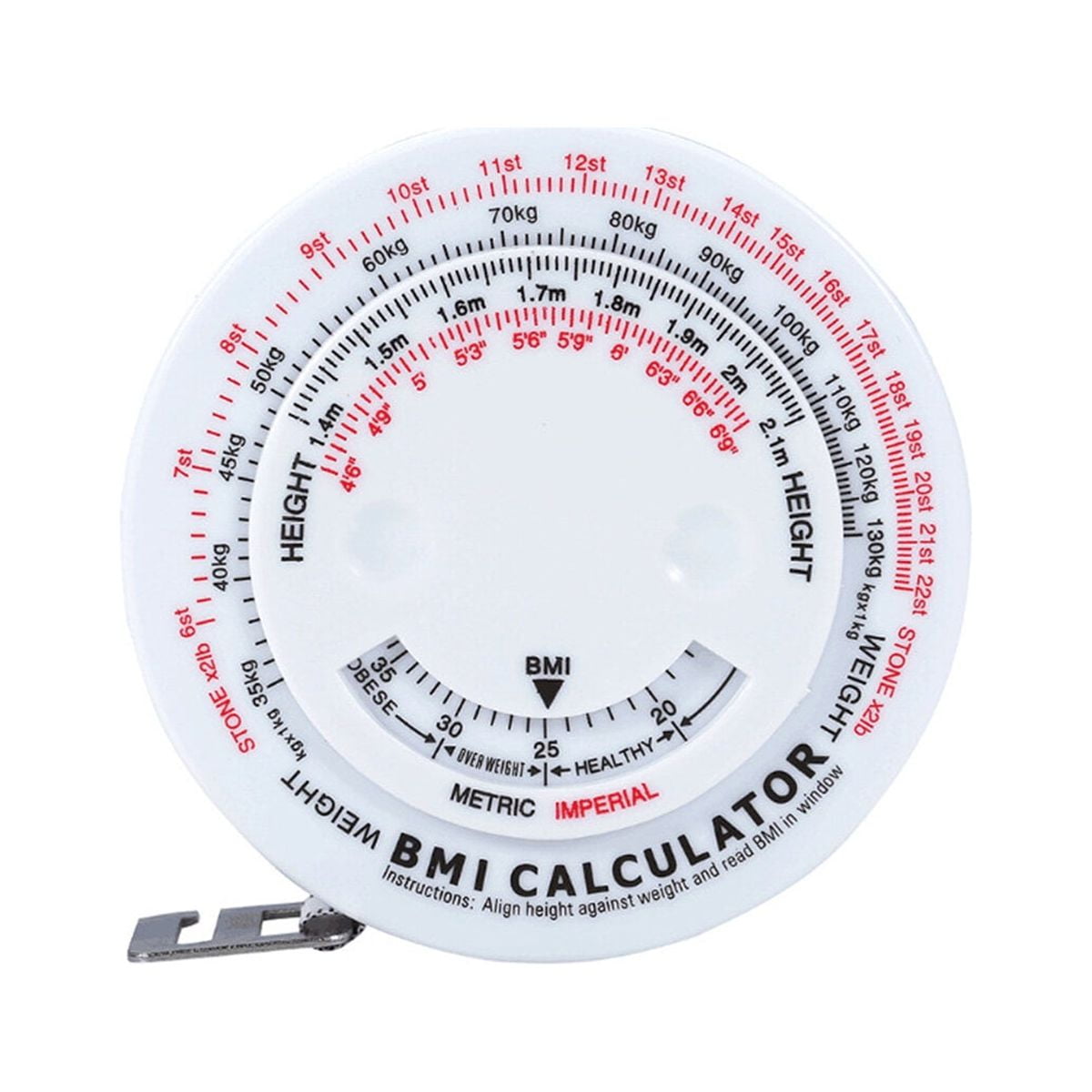 BMI Body Mass Index Tape Measure Calculator Sewing Tailor Body Scale