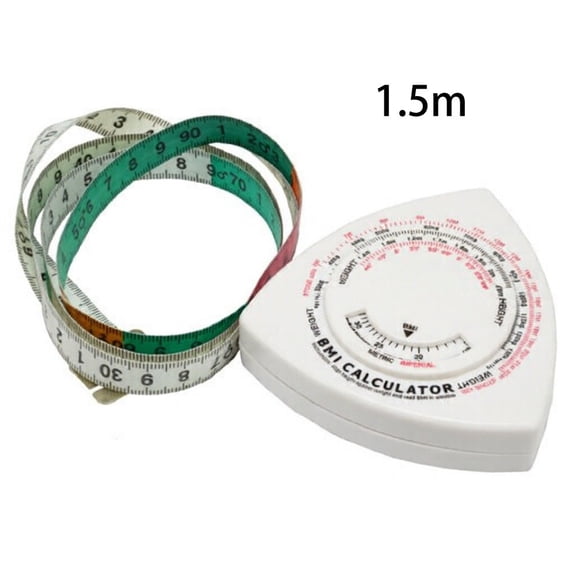 BMI Tape Measure Retractable Body Mass Index Calculator Tool Waist Hip Ratio Health Tracking One-Handed Operation Integrated BMI Scale Fine Graduations Portable Self-Monitoring 150Cm