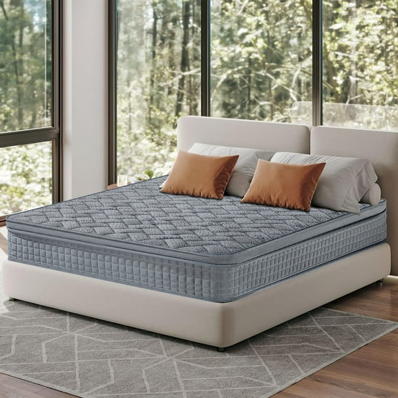 BMMB 10" King Gel Memory Foam Innerspring Hybrid Mattress High Breathable In A Box