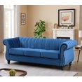 thumbnail image 1 of BMMB Chesterfield Upholstered Velvet 3 Seater Sofa with Nailhead Decoration Bent Handrail Adult, 1 of 2