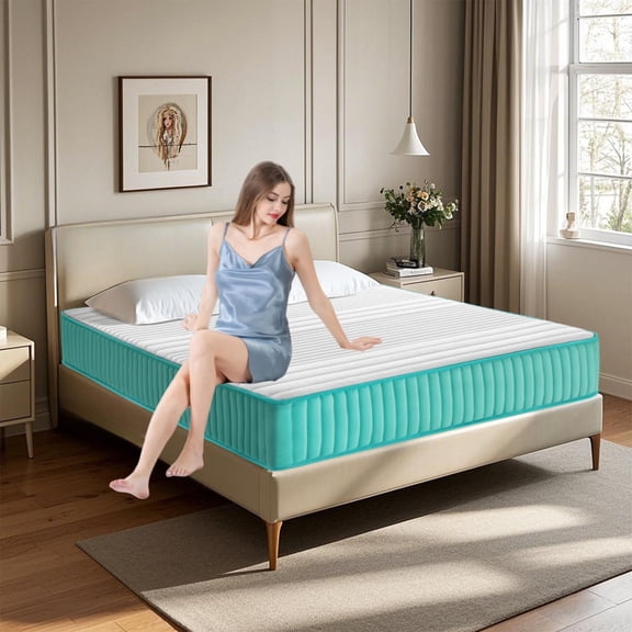 BMMB Mattress Bed in A Box, 12 Inch King Hybrid Mattress with Zero Pressure Foam, Innerspring Mattress for Pressure Relief, Motion Isolation, Medium Firm, CertiPUR-US Certified