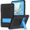 thumbnail image 1 of BMOUO Case for All-New Amazon Fire HD 10 Tablet (13th Generation 10.1", 2023 Release), Layer Duty Shockproof Rugged Case with Kickstand, Black+Blue, 1 of 7